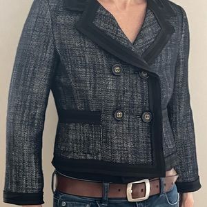 BCBGMaxAzria Double Breasted Tweed Cropped Blazer S